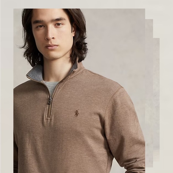 Ralph Lauren Luxury Brown Quarter-Zip Sweater - Picture 3 of 8